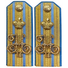 Погоны Штаб-офицеров Третьих и Четвертых полков Пехотных дивизий РИА, с вензелем шефа полка, обр. 1881 г. 